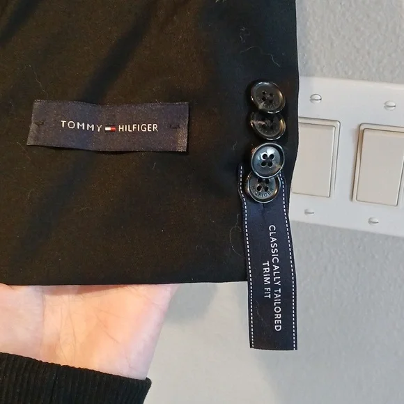 Nwt Tommy Hilfiger Wool Men's Black Adams Blazer Classic Tailored Trim Fit - Picture 2 of 10